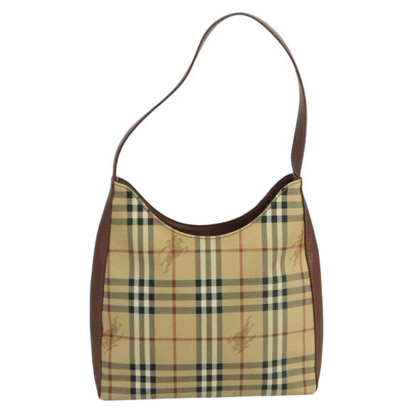 Burberry Nova Check Shoulder Bag Pvc Leather Beige - Picture 3 of 16
